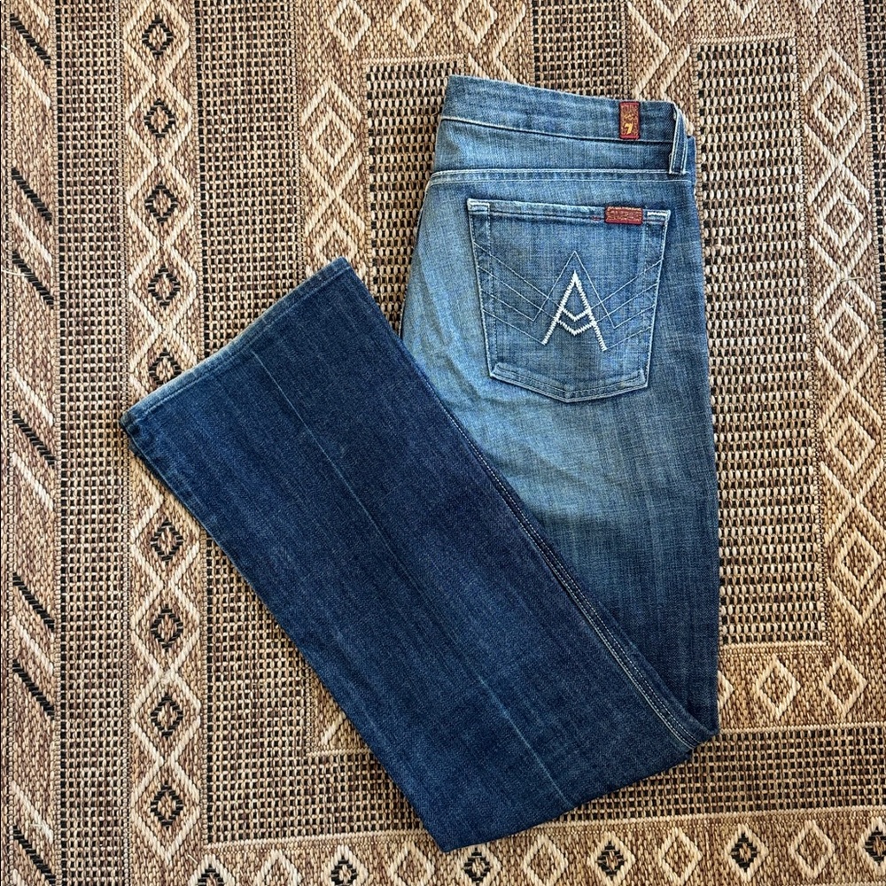 7 For All Mankind "A" Pocket Low Rise Bootcut Jeans Size 32 - Picture 7 of 7